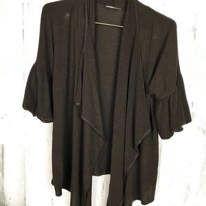 Nally & Millie Women's Size M/L Brown Open Cardigan
